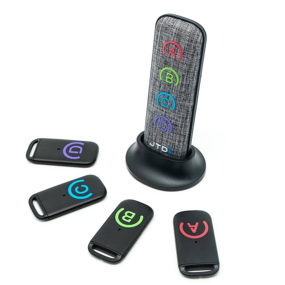 J-Tech Digital JTDKF4F Wireless RF Key Finder 4 Receivers w/ Replaceable Battery