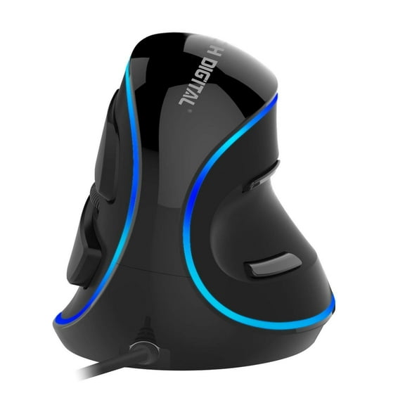 J-Tech Digital Wired Ergonomic Vertical USB Mouse with Adjustable Sensitivity (600/1000/1600 DPI), Scroll Endurance, Removable Palm Rest & Thumb Buttons [V628]