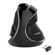 J-Tech Digital Wireless Ergonomic Vertical USB Mouse with Adjustable Sensitivity (600/1000/1600 DPI), Scroll Endurance, Removable Palm Rest & Thumb Buttons [V628P]