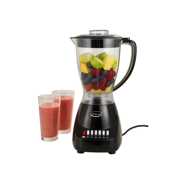 J&V TEXTILES 10 Speed Countertop Blender, Juicer & Smoothie Maker, Slim Flip & Store Design, Dishwasher Safe 51oz Capacity Pitcher & Lid, Stainless Steel Blade, 400 Watt