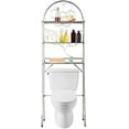 thumbnail image 1 of J&V TEXTILES 3-Shelf Bathroom Organizer Over The Toilet, Bathroom Spacesaver Silver, 1 of 4