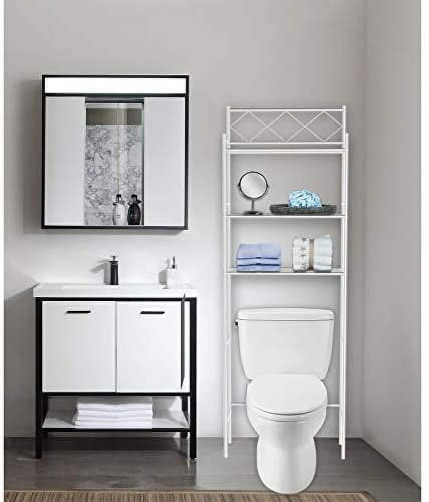 White 3-Shelf Over-The-Toilet Bathroom Organizer