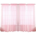 thumbnail image 1 of J&V TEXTILES 4-Pieces Sheer Solid Sheer Window Curtains 84 - Window Treatment Rod Pocket Voile Drape/Panel Sets for Patio Door Pink, 1 of 6