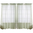 thumbnail image 1 of J&V TEXTILES 4-Pieces Sheer Solid Sheer Window Curtains 84 - Window Treatment Rod Pocket Voile Drape/Panel Sets for Patio Door SAGE, 1 of 5