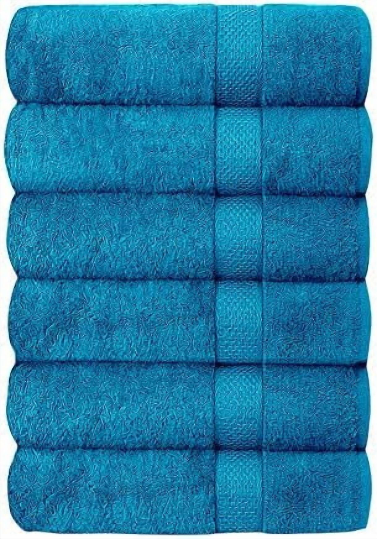 J&V TEXTILES 6 Pack Bath Towel Set 27 x 52 Inches, 500 GSM 100% Ring Spun Cotton Medium Lightweight and Highly Absorbent Quick Drying, Premium Towels for Hotel, Spa and Bathroom Marine