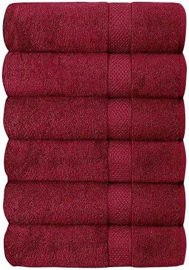 J&V TEXTILES 6 Pack Bath Towel Set 27 x 52 Inches, 500 GSM 100% Ring Spun Cotton Medium Lightweight and Highly Absorbent Quick Drying, Premium Towels for Hotel, Spa and Bathroom Red