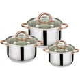 thumbnail image 1 of J&V TEXTILES 6-Piece Stainless Steel Casserole Set Pots and Lids, 1 of 3