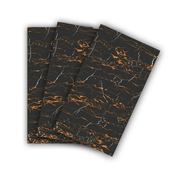 J&V TEXTILES 6PCS Marble Peel and Stick Backsplash Waterproof Washroom Wall Panels, Peel and Stick Tile, PVC Wall Panels for Kitchen, Bathroom - 11.8"x23.6" Kitchen Tile Black Marble