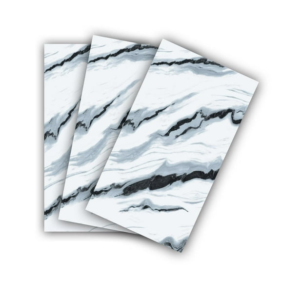 J&V TEXTILES 6PCS Marble Peel and Stick Backsplash Waterproof Washroom Wall Panels, Peel and Stick Tile, PVC Wall Panels for Kitchen, Bathroom - 11.8"x23.6" Kitchen Tile White Marble