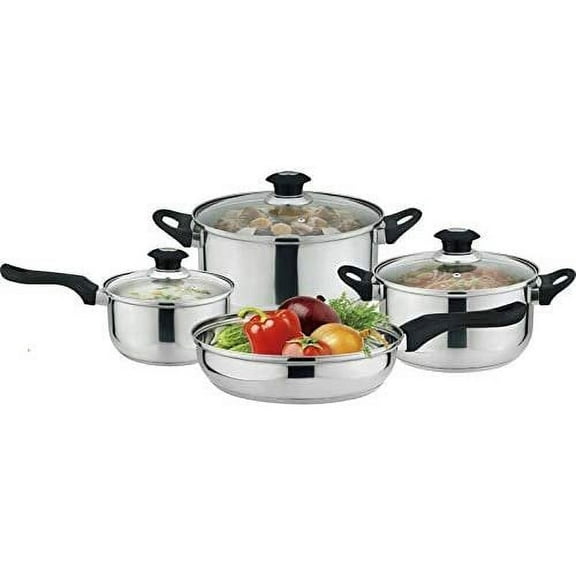J&V TEXTILES 7-Piece Non-Stick Kitchen Cookware Set, Pots and Pans