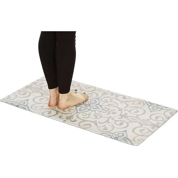 J&V TEXTILES Anti Fatigue Mat - Cushioned Comfort Floor Mats For Kitchen, Office & Garage - Padded Pad For Office - Non Slip Foam Cushion For Standing Desk 19.6" X 55"