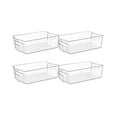 thumbnail image 1 of J&V TEXTILES Clear Freezer Storage Organizer Bins, Set of 4, Stackable Refrigerator Containers 12.4" x 8.3" x 3.5", 1 of 4
