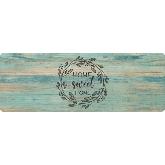 J&V TEXTILES Cushioned Anti Fatigue Cushioned Kitchen Floor Mat,19.6"x55", Thick Non Slip Waterproof Home Sweet Home