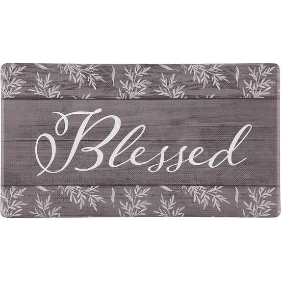 J&V TEXTILES Kitchen Runner Rugs Anti-Fatigue mats,Non Slip Waterproof Ergonomic Comfort Mat for Kitchen, Floor Home, Office, Sink, Laundry Blessed, 20" x 36"