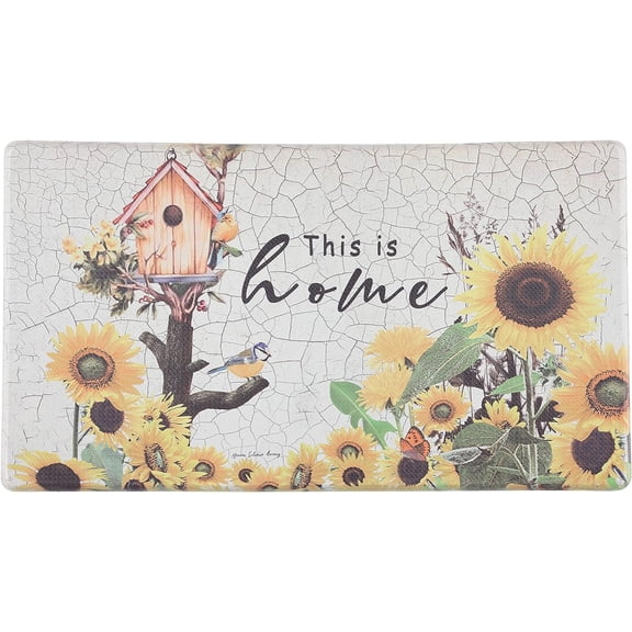 J&V TEXTILES Kitchen Runner Rugs Anti-Fatigue mats,Non Slip Waterproof Ergonomic Comfort Mat for Kitchen, Floor Home, Office, Sink, Laundry This is Home, 18" x 30"