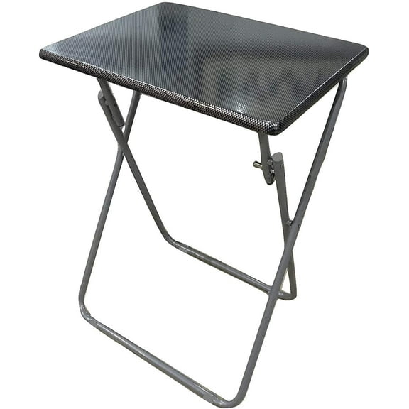 J&V TEXTILES Multi-Purpose Sturdy and Durable Decorative Bedside Laptop Snack Cocktails TV Folding Table Tray Desk Bedside Laptop Snacks Metallic Black