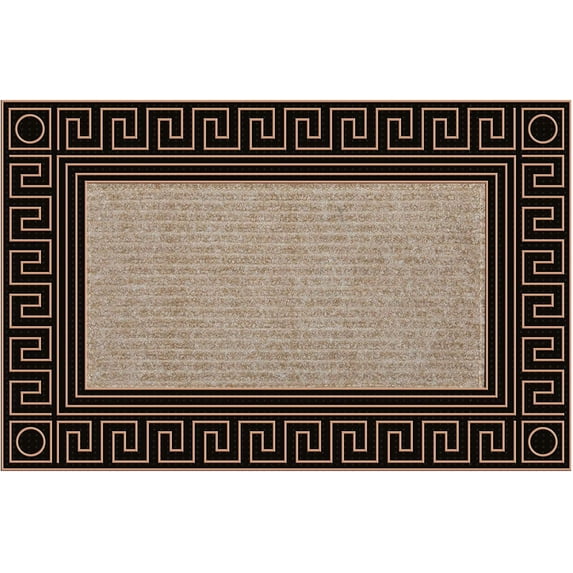 J&V TEXTILES Original Durable Rubber Door Mat, 18x28, Heavy Duty Doormat, Indoor Outdoor, Waterproof, Easy Clean, Low-Profile Mats for Entry, Garage, Patio ELEGANC Carpet Bronze