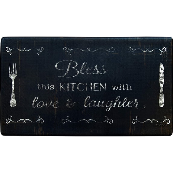 J&V TEXTILES Oversized 20"x36" Feel at Ease Anti-Fatigue Kitchen Mat Bless This Kitchen