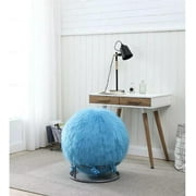 J&V TEXTILES Posture Fuzzy Exercise Yoga Ball Chair Set Blue