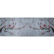 J&V TEXTILES Premium Kitchen Mat, Waterproof Anti Fatigue Kitchen Rug, Cushioned Non-Slip Textilene Surface Kitchen Floor Mat for Home, Office, Indoor, 20x55 Blossom
