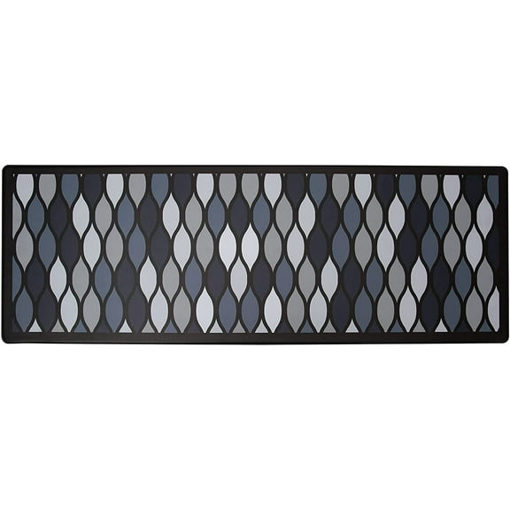 J&V TEXTILES Premium Kitchen Mat, Waterproof Anti Fatigue Kitchen Rug, Cushioned Non-Slip Textilene Surface Kitchen Floor Mat for Home, Office, Indoor, 20"x55" Geo