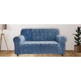 thumbnail image 1 of J&V TEXTILES Rich Floral Pattern Velvet Stretch Chair Cover Chair Slipcover Sofa Cover Furniture Protector Couch Soft with Elastic Bottom Chair Couch Cover with Arms Blue, Love Seat, 1 of 3