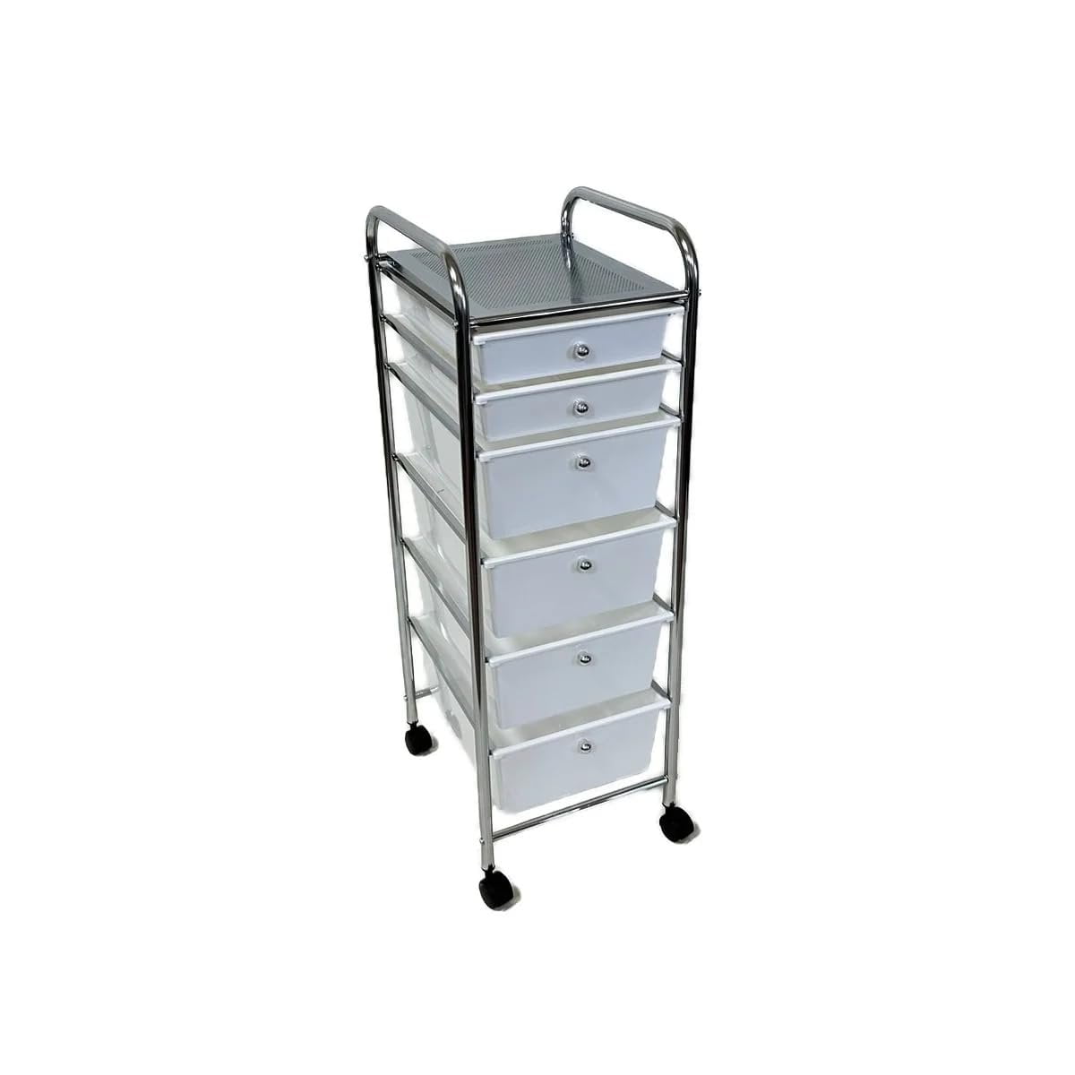 J&V TEXTILES Rolling Storage Cart and Organizer with Plastic Drawers ...