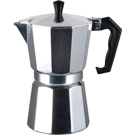 J&V TEXTILES Stovetop Espresso and Coffee Maker, Moka Pot for Classic Italian and Cuban Caf Brewing, Cafeteria, 3-Cup