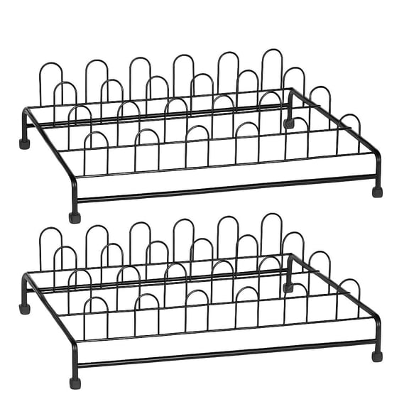 J&V TEXTILES Under Bed Shoes Storage, 2 Pack Rolling Under-bed Shoe Rack Storage with Wheels, Under Bed Shoe Organizer with Metal Frame