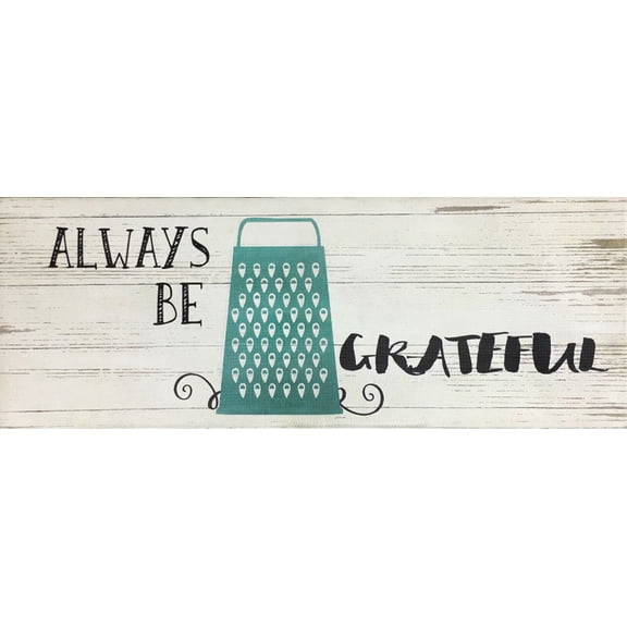 J&V Textiles Always Be Grateful Kitchen Runner Mat, 19.6" x 55", Non Skid Anti Fatigue