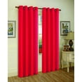 thumbnail image 1 of J&V Textiles Faux Silk Window Curtain Set with Two Curtain Panels and Hanging Grommets, 84" Long (Red), 1 of 1