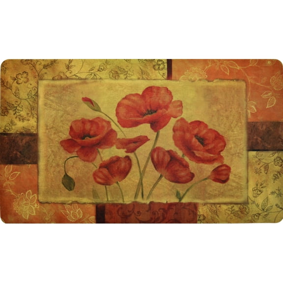 J&V Textiles Premium Comfort Anti-Fatigue Kitchen Mats, 2-Pack (Jacobean Poppy)