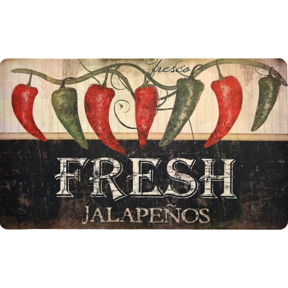 J&V Textiles Premium Comfort Anti-Fatigue Kitchen Mats, 2-Pack (Jalapenos)