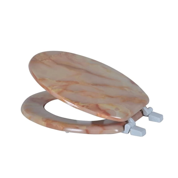 J&V Textiles Round Toilet Seat With Easy Clean & Change Hinge Agate