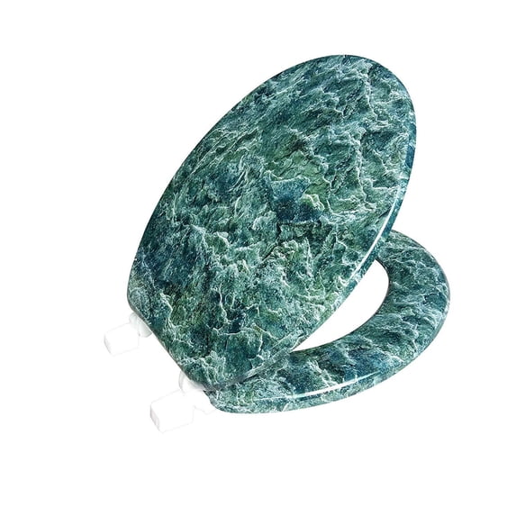 J&V Textiles Round Toilet Seat With Easy Clean & Change Hinge Jade