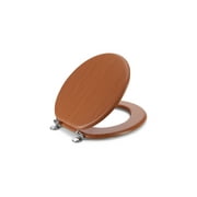 J&V Textiles Round Toilet Seat With Easy Clean & Change Hinge (Wooden)