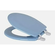 J&V Textiles Round Wooden Toilet Seat With Beveled Edge Light Blue