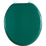 J&V Textiles Soft Round Toilet Seat With Easy Clean & Change Hinge, Padded Hunter Green