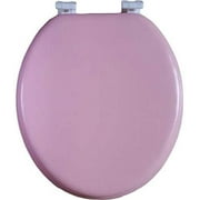 J&V Textiles Soft Round Toilet Seat With Easy Clean & Change Hinge, Padded Pink