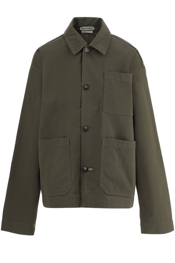 J. W. Anderson Army Green Cotton Jacket With Button Closure And Logo Detail (Women's)