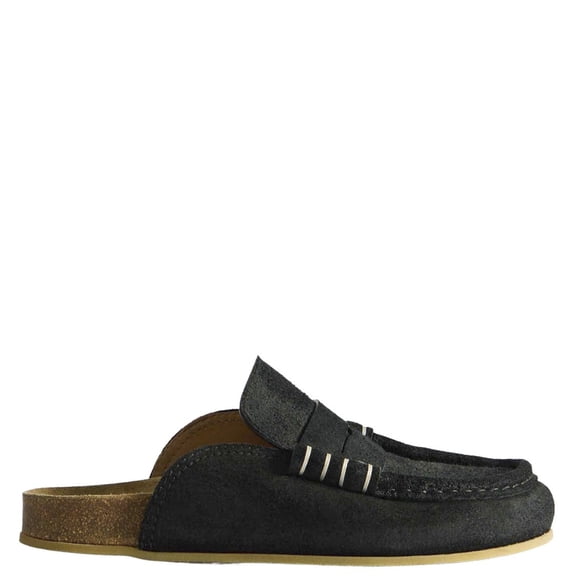 J. W. Anderson Suede Mule Loafers With Tapered Silhouette Black (Women's)
