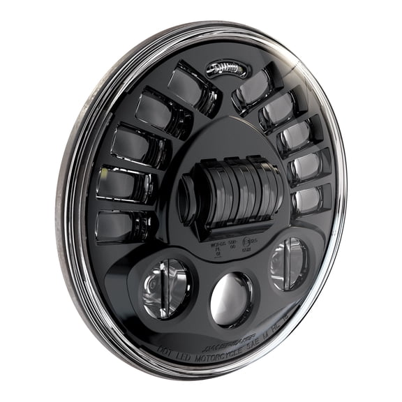 J.W. Speaker 0555011 Model 8790 LED High and Low Beam Adaptive Headlight with Black Inner Bezel