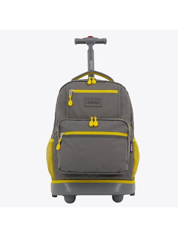 J WORLD Sunlight 18" Rolling Backpack, Grey