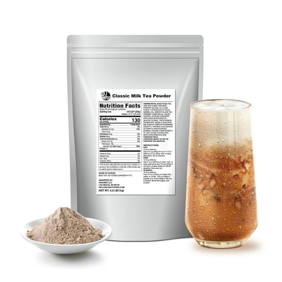 J Way Classic Milk Tea 2.2 Lb (1 Count), Powdered Instant Milk Tea Drink Mix, Serve Hot or Cold, Makes Blended Frappe Drinks