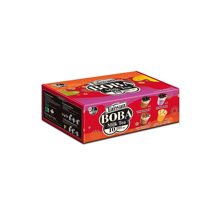 J Way Premade Mix Instant Boba Bubble Pearl Variety Kit, Milk