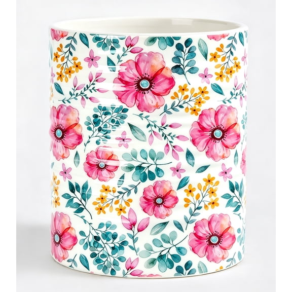 J.west Ceramic Extra Large Flowers Pattern Kitchen Utensil Organizer