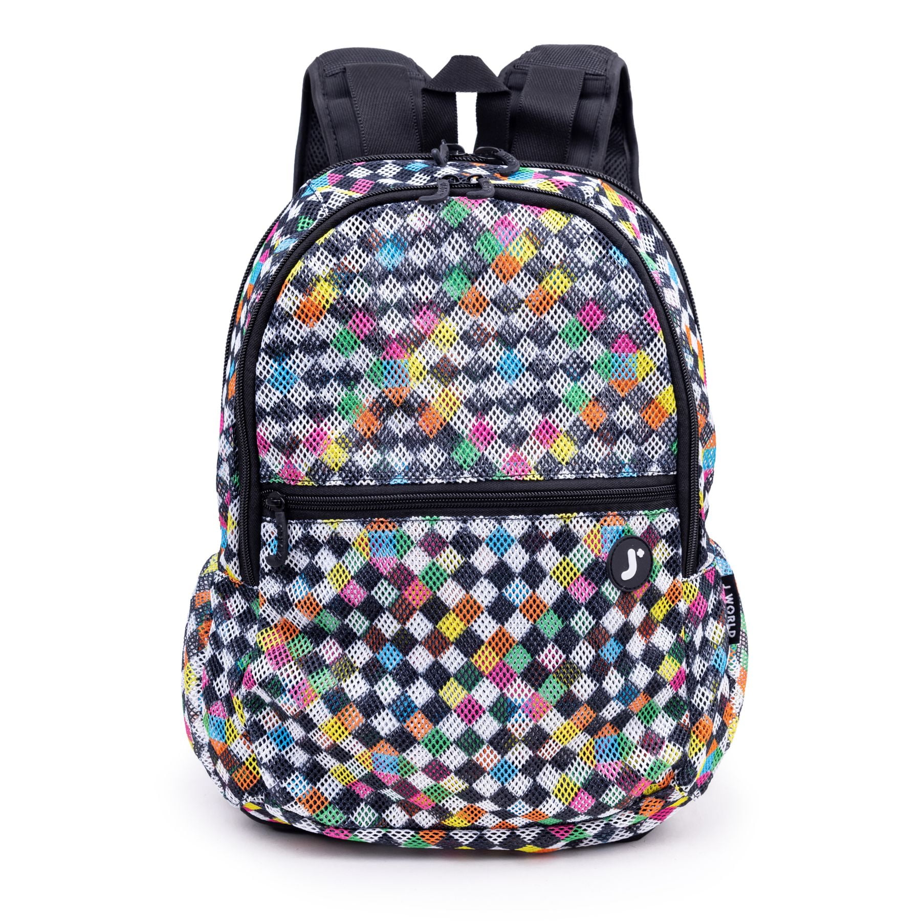 J World 18 Mesh Backpack for School and Travel Checkers