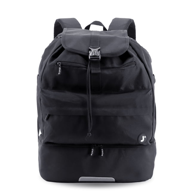J World ACE Racket Sports Backpack with Racket Protection & Multiple Storage Compartments, Black