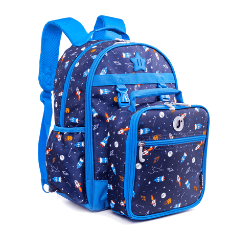 J World Boys And Girls Duet 16" Backpack With Detachable Lunch Box For School, Spaceship