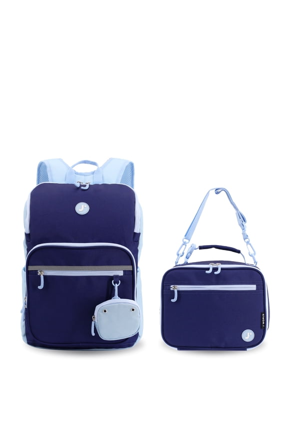 J World Boys And Girls Junior Backpack With Lunch Box For School, Navy